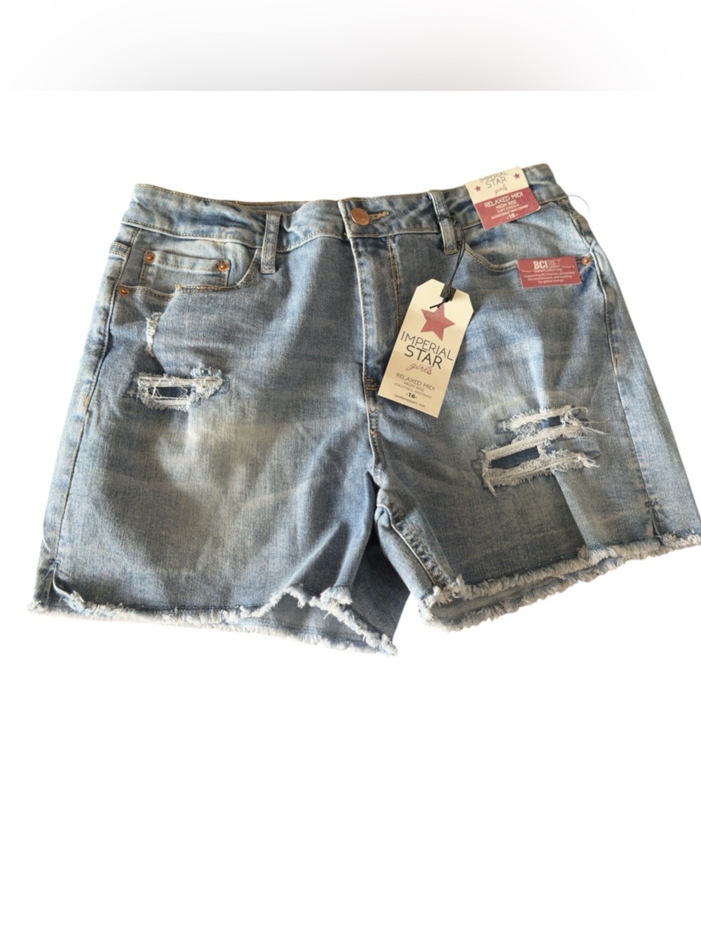 New Imperial Star Big Girls Denim Shorts Size 16